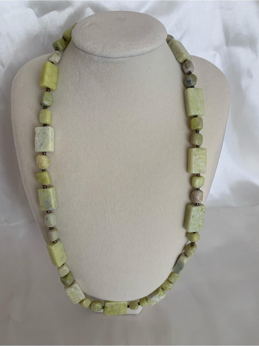 Genuine Serpentine Stone Beaded Necklace